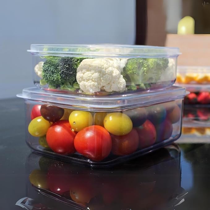 Lustroware Micro Clear Food Storage Container Set of 3 with Lid, BPA Free Shatterproof Canister, Dishwasher Microwave Safe, Fridge Pantry Refrigerator Organizer, Made in Japan (13 oz)