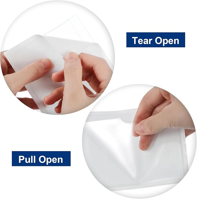 Chinco 30 Pcs Self Adhesive Pockets, Bin Labels for Storage Bins, Clear Pocket Label Sleeves, Plastic Index Card Holder with Top Open for Organizing Bins Box Drawer(3.6 x 4.8 Inches)
