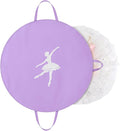 KEEGH 35 inch Girls Tutu Garment Bag Pancake Dance Bag, Purple | Foldable, with Handle Strap, Ballet Tutu Bag, Dance Costume Garment Bag for Hanging Clothes and Dance Competition