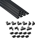 D-Line 157in Cord Hider Kit, Patented Cable Cover, Hide Wires on Wall, Channel for TV Mount Cords, Raceway Wire Hiders, Paintable, Adhesive, Half Round, 10x 0.78in W x 0.39in H x 15.7in L, Black