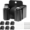 Verdenu 6 Pack Broom Holder, Stainless Steel Command Broom Holder with Screws, Garden Tool Rack for Kitchen, Home, Bathroom, Garage Storage, Black