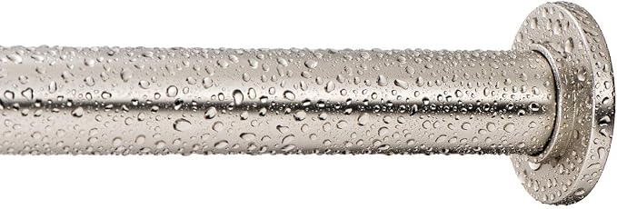 Ivilon Tension Curtain Rod - Spring Tension Rod for Windows or Shower, 24 to 36 Inch. Satin Nickel