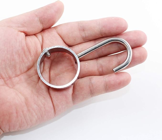 Stainless Steel Kitchen Hanger Hooks,Heavy Duty Rod Tube Rail Hanger Hooks for Hanging Pots and Pans,Towels,Oven Mitts,Fits for 32mm/1" Dia Rod,6 Pack