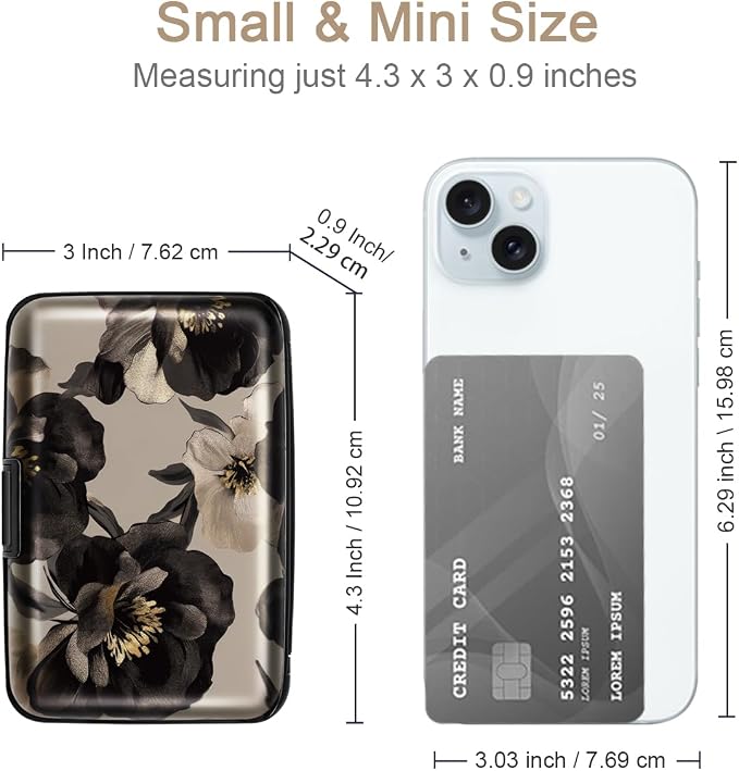 Coco Rossi Credit Card Holder RFID Aluminum Small Mini Wallet Women | Metal Wallet, Business Cards Holder, ID Case, Slim Sleeves, Womens Girls Gift, Carry Wallets for Travel, Champagne rose