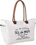 Lamyba Sel De Mer Canvas HandBag Upcycled Canvas Leather Tote Bag