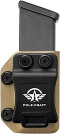 POLE.CRAFT IWB/OWB Magazine Holster Kydex - Mag Carrier Fits: 9mm .40 Double Stack / 9mm .40 Single Stack - P365 1911 Glock 19 19X 17 26 27 28 43 22 23 25 26 27 31 32 33 34 35 37 38 Glock43X .. Mag