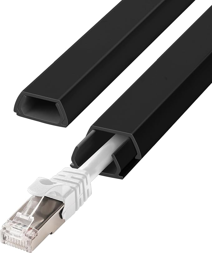 116in Wall Cable Hider Kit, Cord Organizer Hide 1-2 Cords Wall Mounted TV | YCLYC TV Wire Hider for Wall, Paintable Cord Hider Wall, Wire Cover for Wall, Cord Concealer 7X L16in W0.86in H0.43in, Black