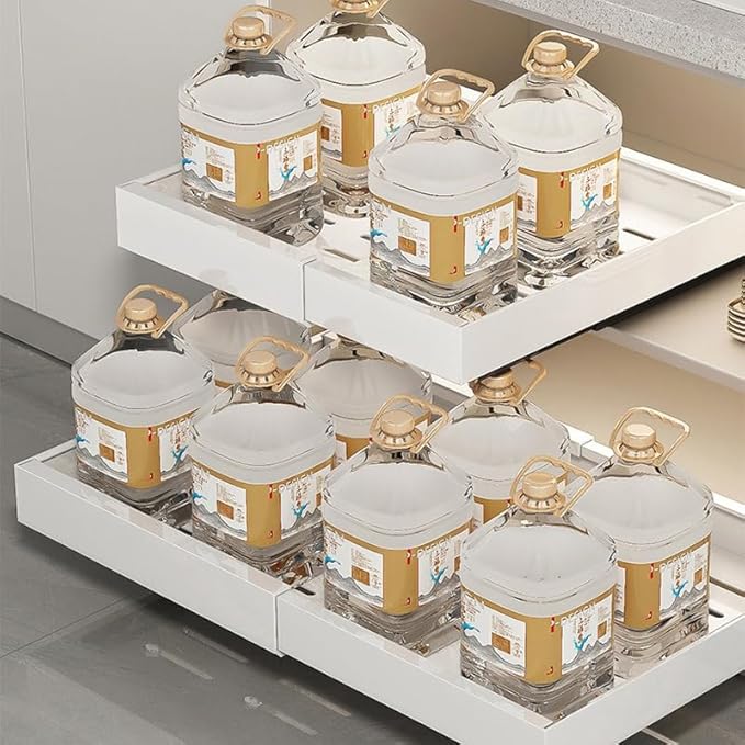 Pull out cabinet organizer - slide out drawers for kitchen cabinets, helps to store items neatly in the cabinet with drawers & pantry shelves instead of all over the counter. (Small)
