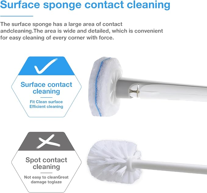 Disposable Toilet Brush Replacement Heads | Snap-on toilet brush heads fit most standard wand handles for quick everyday bathroom cleaning,50 Count