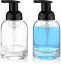 250ml 2 Pack Reusable Glass Foaming Dispenser Bottles Refillable Pump Containers for Shower Gel,Soap & Skincare Solutions