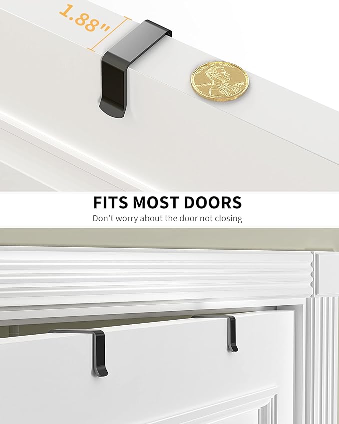 Moforoco 6-Tier Over The Door Pantry Organizer, Pantry Organization and Storage, Black Hanging Basket Cabinet Door Wall Spice Rack Shelves, Home & Kitchen Laundry Room Bathroom Essentials accessories