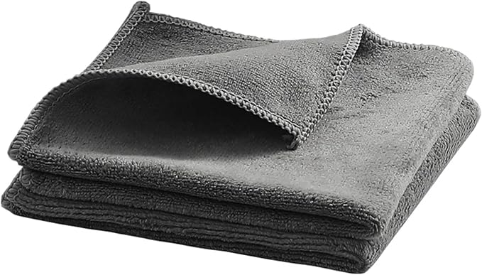 6/12 Pack Microfiber Cleaning Towels - Thickened Super Absorbent Cloths for Kitchen and Bathroom - Quick-Drying, Wet and Dry Use(Dark Gray,30-30Cm-12Pcs)