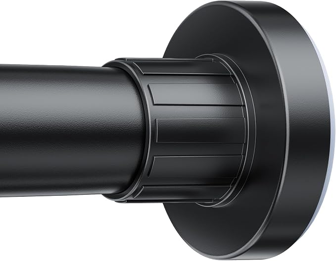 Ausemku Shower Curtain Rod 32-104 Inch Adjustable - Heavy Duty No drill Spring Tension Shower Rod, Non-Slip Rustproof Telescopic Rod for Bathroom, Black
