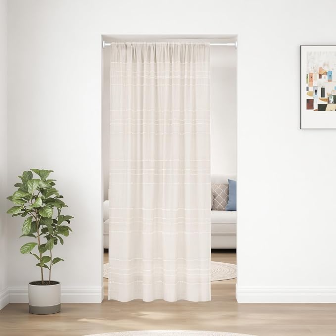 Tension Curtain Rod 32-48Inch White Shower Rod Tension Rod Adjustable Curtain Rods no Drilling Curtain Rods for Bathroom,Windows,Closets,Doorway