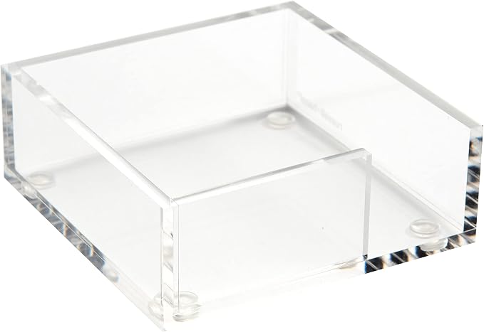 RUSSELL+HAZEL Acrylic Sticky Notes Bloc Tray, Home and Work Office Organization, 4” W x 4” L x 1.5” H, 1 Count