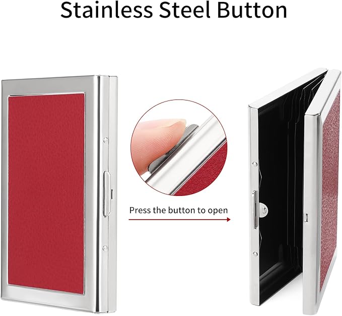 Credit Card Holder Wallet for Women Men Stainless Steel Metal Card Case RFID Blocking Business Card Protector Case with 6 Slots