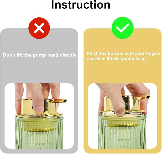 Foaming Soap Dispenser, Bathroom Green Glass Foam Soap Dispenser, Refillable 12 Oz Foam Pump Bottle Container with Gold Pump, Decorative Slim Ribbed Dish Soap Dispenser for Kitchen