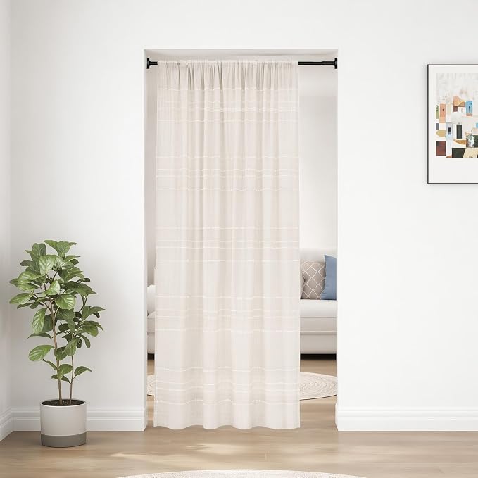 Tension Curtain Rod 32-48Inch Black Shower Rod Tension Rod Adjustable Curtain Rods no Drilling Curtain Rods for Bathroom,Windows,Closets,Doorway