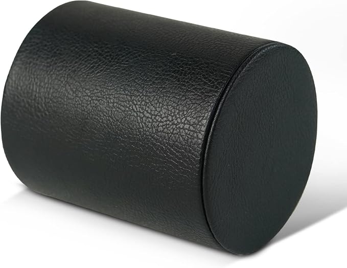 PU Leather Pencil Pen Holder Cup Stand,Desk Accessories Holder,Makeup Brush Storage Organizer,Desktop Stationery Organizer for Office School Home Supplies (Black)