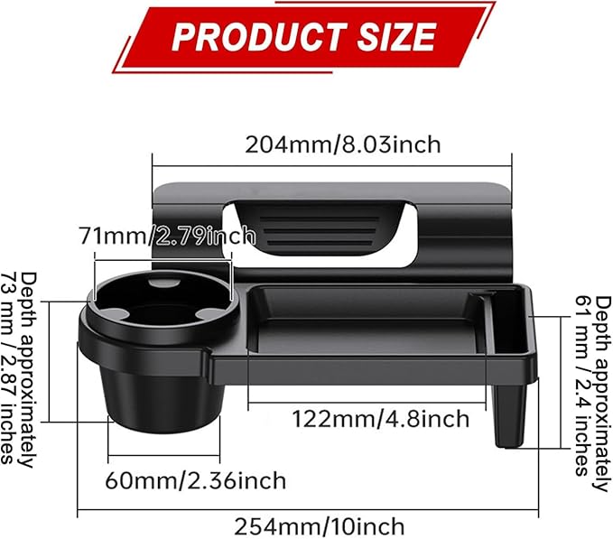 Car Window Storage Tray for Sonata SEL 2024, Truck Door Organizer Window Mounted Cup Holder Side Door Hanging Shelf Vehicle Food Drink Caddy
