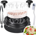 Large Chicken Shredder Tool Twist Equipped with Middle Tray, Including 1 x Anti-slip Silicone Mat, 1x Kitchen Tongs and 1x Cleaning Brush, Suitable for Pork Beef‬ Chicken‬ Breast (Black)