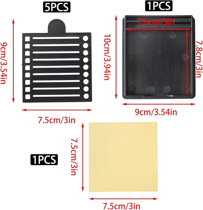 Sticky Note Stencil and Holder Sticky Note Holder with 5 Templates for 3x3 Inch Sticky Notes Reusable Stick Notes Dispenser for to-Do Lists Home Office, Black