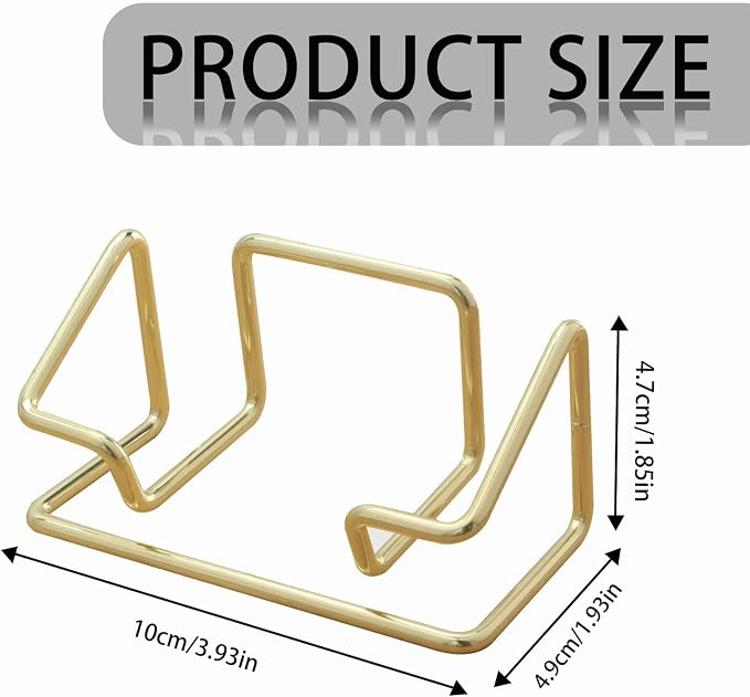 2 Pack Business Card Holder Desk，Metal Business Card Holder Display,Business Card Display Stand,for Office Home Desktop (Gold)