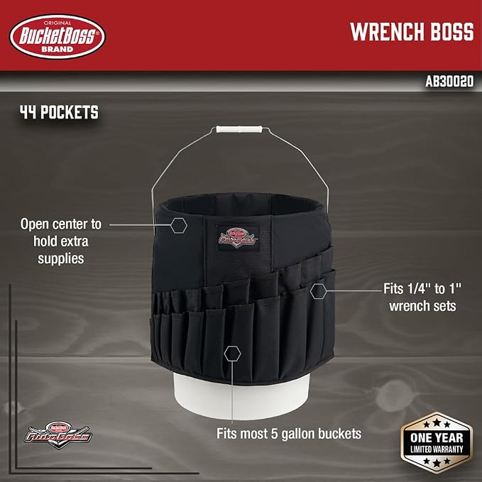 Bucket Boss Wrench Boss Bucket Tool Organizer in Black, AB30020