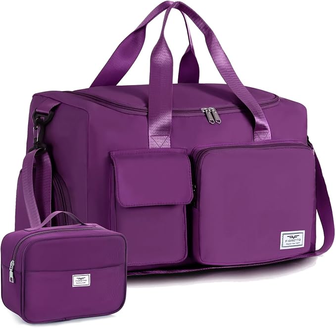 FIORETTO Women's Gym Duffle Bag with Shoes Compartment, 30L Capacity, Ideal for Travel, Gym, Sports, Duffel, Weekender