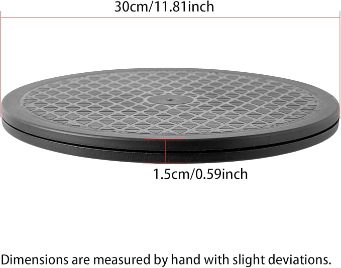 12 Inch Lazy Susan Turntable Organizer, Eichzer Premium Heavy Duty Black Rotating Swivel Stand with Steel Ball Bearings for Model/Rotating Plants/Crafts Stand/TV/Monitor/Laptop (360˚ Rotation)