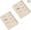 Frebeauty Small Jewelry Trays for Drawer,2 Pack 7 Slots Ring Organizer | Jewelry Box Inserts,Drawer Inserts,Vanity Drawer Organizer,Mini Size,Compact Ring Holder,Stackable Ring Tray