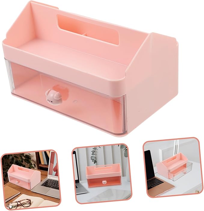 NUOBESTY Versatile Plastic Desktop Storage Organizer Type Storage Container Notebook Organizer for Desk Desk Accessories Aesthetic