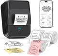 PM240 Label Maker Machine with 3 Tapes, Label Printer Black, Set 1 | 2'' Bluetooth Thermal Sticker Label Maker for Small Business, Home, School, Office Safety Label Maker with Multiple Templates