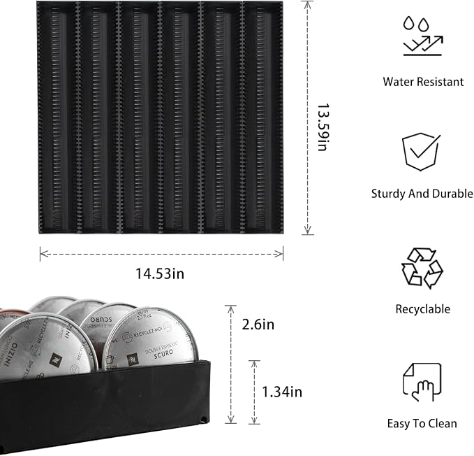Coffee Pod Storage Holder Drawer Insert for Counter Compatible with Nespresso Vertuoline Capsules, Nespresso Pod Holder for Nespresso Vertuo for Home, Office, Coffee Station (3 Packs)