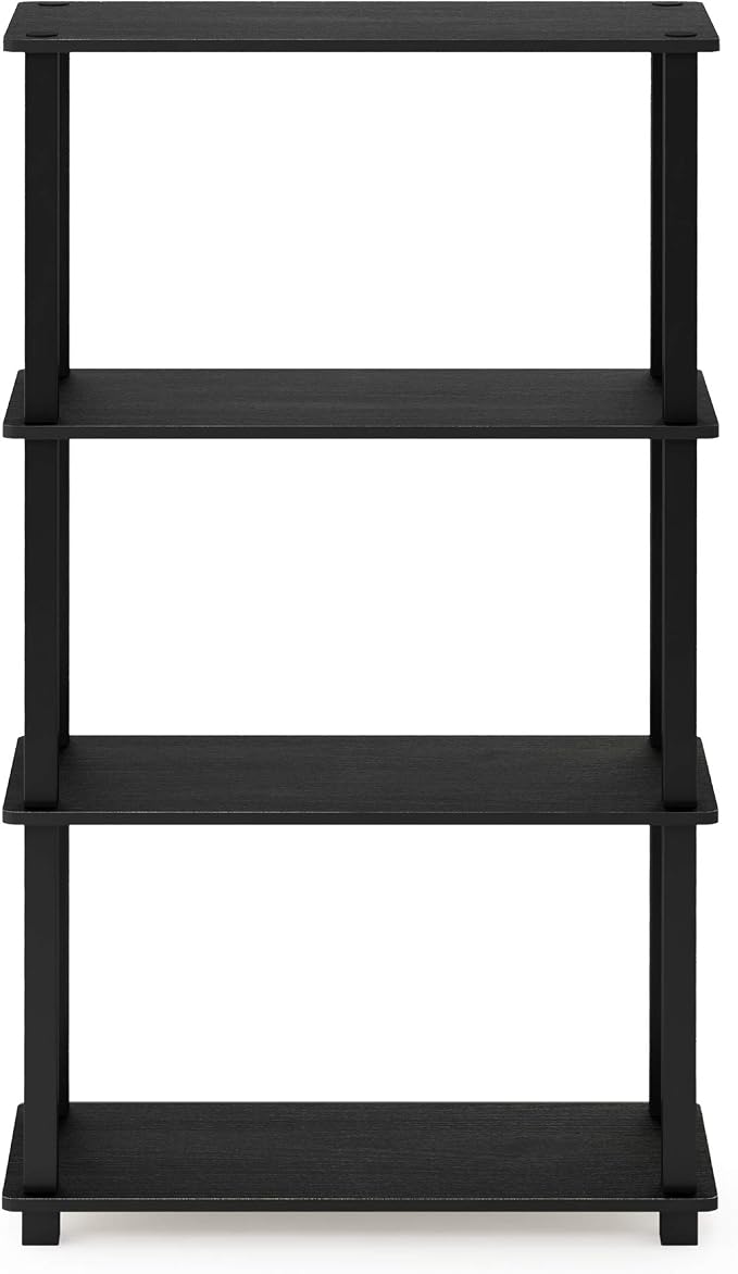 Furinno Turn-S-Tube 4-Tier Storage Shelves Bookshelf, Americano