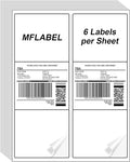 MFLABEL 3-1/3" x 4" Shipping Address Labels, FBA Labels, 6-UP Sticker Labels, White Shipping Labels, Easy to Peel, Address Labels for Laser/Ink Jet Printer, 6 Per Page (1500 Labels, 250 Sheets)