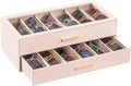 Lolalet Sunglasses Storage Box for Women, Eyewear Eye Glass Organizer with Clear Top Display Holder Case