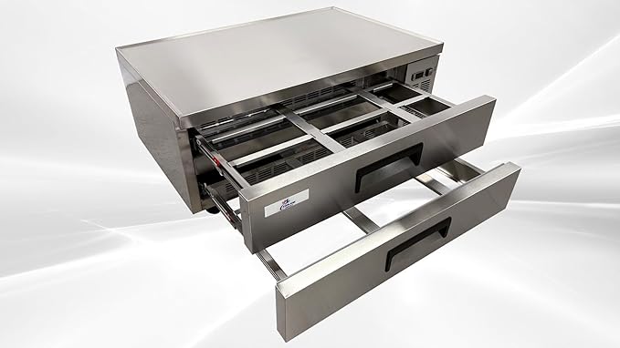 Commercial Chefs Base Refrigerator, ETL Fridge Cooler Merchandiser, 48" W Stainless Steel