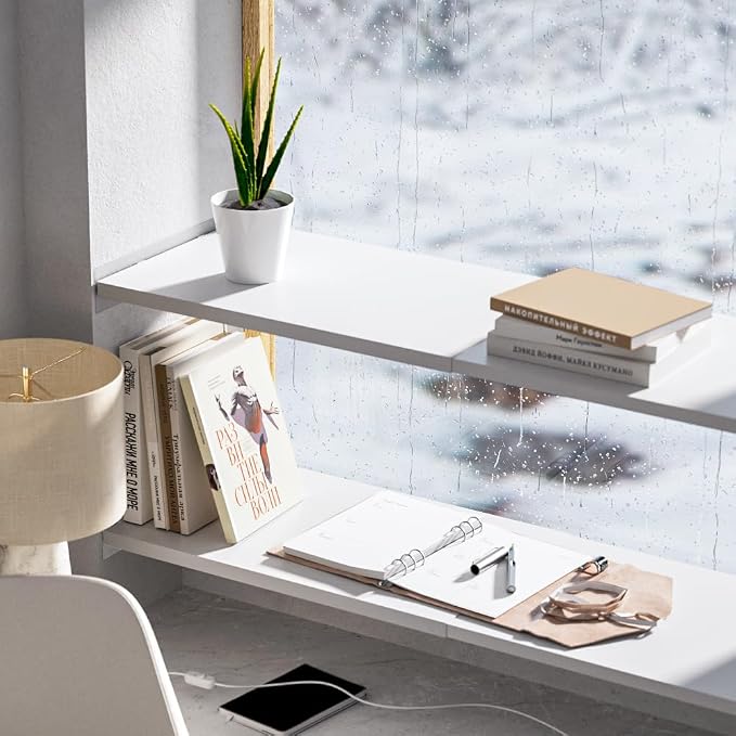 Expandable Closet Organizer Shelves, 1 Pack Adjustable Metal Storage Shelves Divider for Wardrobe Cupboard Kitchen (White,15.8" D x 17"-31" W,1PCS)