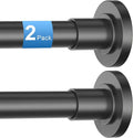 CorkLatta 2 Pack Black Shower Curtain Rod 31 to 80 Inch,1 Inch Diameter Adjustable Spring Tension Stainless Steel Telescopic Rod,Easy Install,No Rust