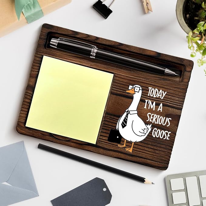 Funny Gag Gifts for Coworkers Today I'm a Serious Goose Sticky Note Holder, Funny Work Gifts for Coworkers Colleague Boss Teacher Nurse