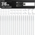 EVEO Cable Hider Wall 306” - Cable Raceway Cord Hider - Wire Covers for Cords on Wall, Cord Cover, Wall Cable Hider, Cable Concealer, Wire Hiders for TV on Wall Management-20X (L16 W0.95 H0.5) - White