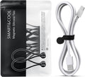 SMART&COOL Reusable Silicone Magnetic Cable Ties for Bundling and Organizing, Holding Stuff, Book Markers, Fridge Magnets, Assorted Color, 7.16'' (10-Pack, Black)