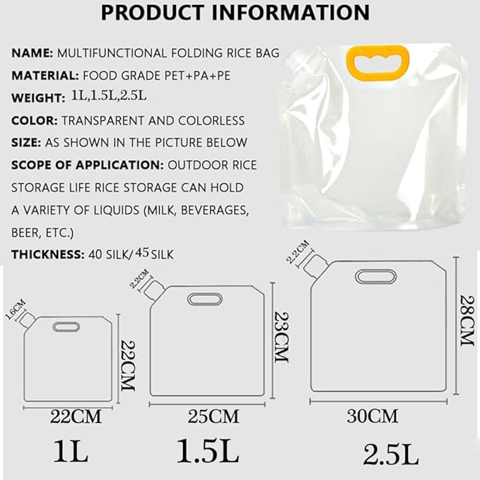 Sealed Bag, Reusable 10 pcs Transparent Grain Storage Suction Bags, Large Capacity Stand Up Sealed Packaging Bags for Multipurpose Food Storage, with Funnel (2.5L)