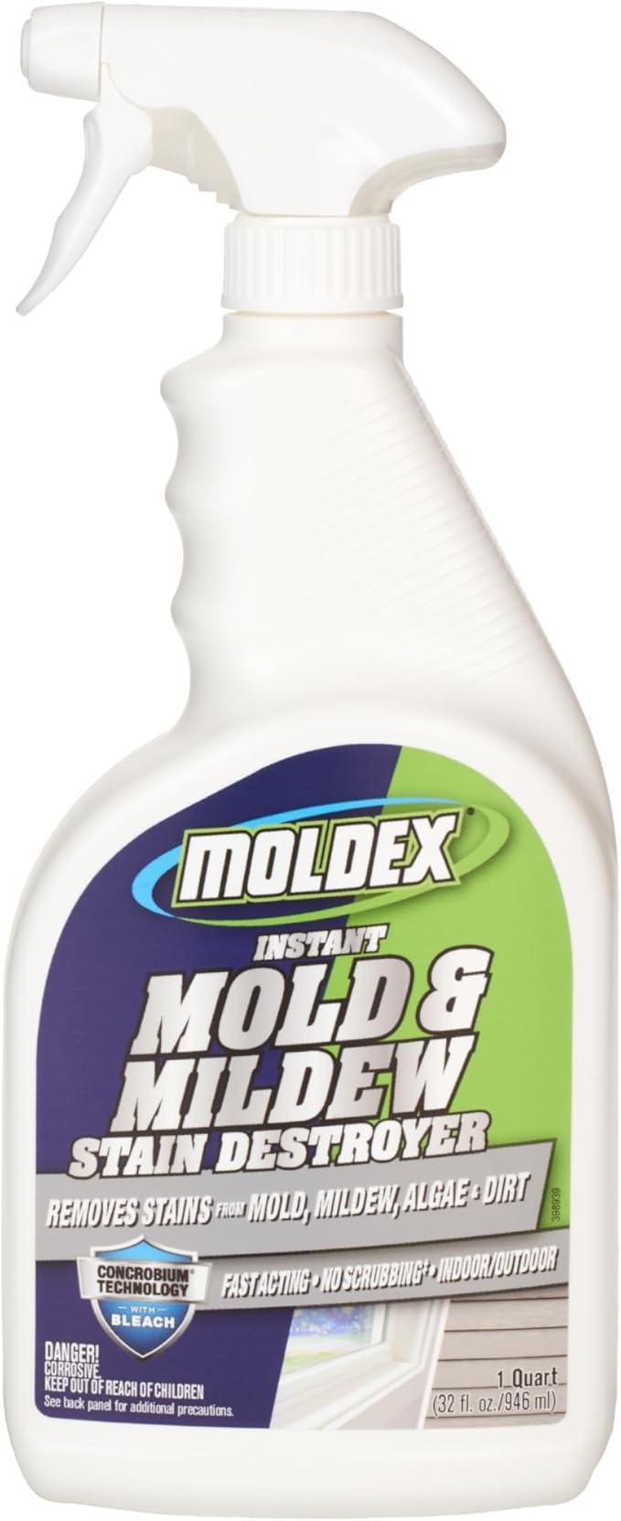 Moldex® Mold & Mildew Surface Stain Cleaner with Bleach, 32 oz – Fast Acting Spray for Tile, Grout, Siding and Outdoor Surfaces