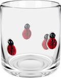 14 Ounce Icon Juice Glasses, Aesthetic Cocktail & Old Fashioned Drinking Glasses, Iconic Clear Glass Cups for Women, Sister, Friend & Party Gifts (Ladybug)