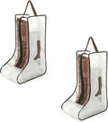 Boot Storage Bag Organizer,Dustproof Boot Bags for Cowboy Boots,Portable Travel Shoe Protector Bags,Tall Boot Covers Storage Organizer for Packing (2 pcs Beige)