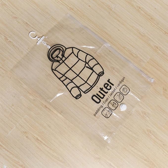 Hanging Vacuum Storage Bags, 2Pcs Space Saver Garment Bags for Clothes, Dresses, Coats, Reusable Vacuum Seal Storage Bags with Hangers, for Dresses, Coats, Down Jackets(S 4Pcs)