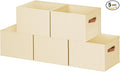 5 Pack Large Closet Storage Baskets Bins for Shelves, Collapsible Fabric Closet Organizers and Storage with Polyester Handles, Decorative Baskets for Organizing Clothes, Towels, Linen Closet 16x12x10"