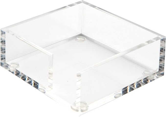 RUSSELL+HAZEL Acrylic Sticky Notes Bloc Tray, Home and Work Office Organization, 4” W x 4” L x 1.5” H, 1 Count